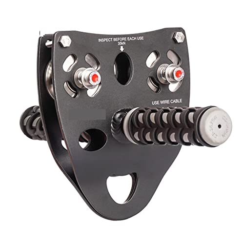 Rock Climbing Mountaineering Cable Rope Pulley with Anti-Slip Silicone Rubber Handle Climbing Accessories