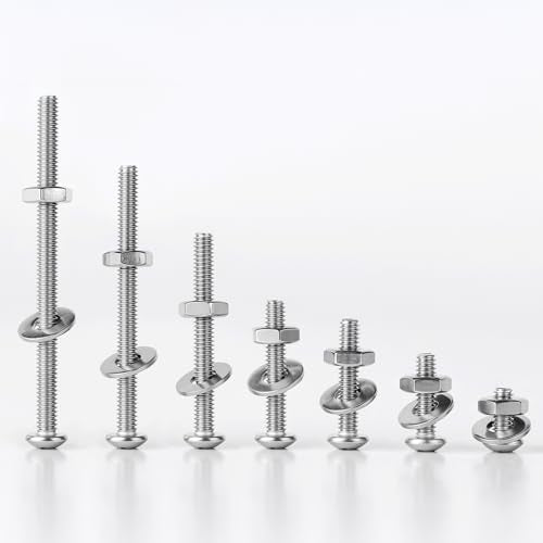 #8-32 x 1-5/8" Pan Head Machine Screws Nut Bolt Washer Assortment Kit,(60 Sets) 304 Stainless Steel 18-8 Phillips Drive Full Thread Assorted - size: #8-32 x 1-5/8"