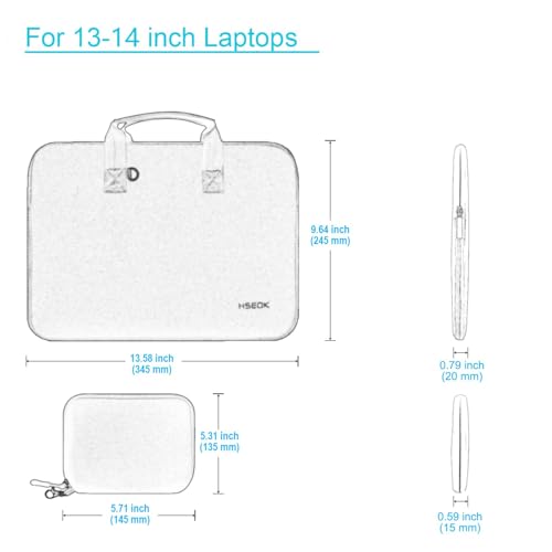 Hseok Laptop Sleeve 14 inch Case with Small Case, Compatible with MacBook Neo 14, MacBook Pro 14 M5/M4/M3/M2/M1, XPS 14 and Most 14 inch Notebooks, Neoprene Computer Handbag,B01L01 - color: B01l01, size: 14"