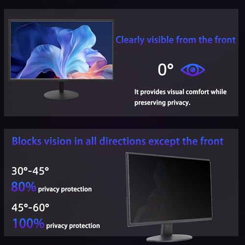 19.5" Privacy Screen Computer for 16:9 Aspect Ratio, 2-Sided Removable Anti-Peeping/Anti-Glare, Blue Light Block, UV Protect, Reduce Strain, Anti-Scratch, Fits 19.5-inch 16:9 Protector Film - size: 19.5inch 16:9
