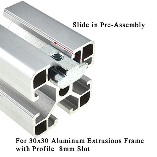 30pcs 3030 Series Sliding T Nuts Metric M6 Thread Slide in Hammer Head T-Nut for Standard 8mm T-Slot Aluminum Extrusion Profile （3030 Series M6） - size: 3030 Series M6