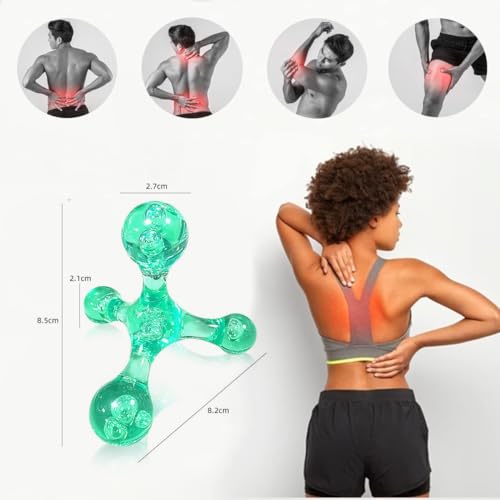 Trigger Point Massage Tools, 2 PCS 4 Point Manual Deep Muscle Tissue Trigger Massager, Handheld Palm Pressure Point Massage Tool, for Neck Shoulder Back Muscle Pain Relief (Blue) - color: Blue