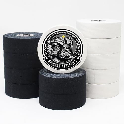 Bighorn Athletics Boxing Tape 1" × 45ft, 6 Rolls, White | Extra sticky 1" athletic tape for boxing & hand wrapping. Strong adhesive, EZ-tear. Protects knuckles, no residue on skin. - color: White