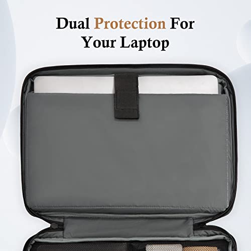 bagasin 13.3 Inch Laptop Sleeve Case TSA Friendly | Laptop bag fits MacBook Pro 14, Water-resistant - color: Black, size: 13-13.3