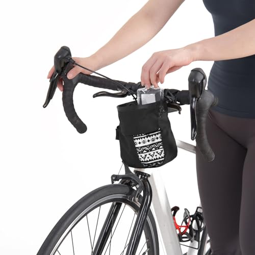 Drfeify Mountaineering Chalk Bag, Large Capacity Travel Bag with Independent Front Pocket, Outdoor Sports Gear for Climbers Hikers - size: Small Black