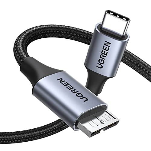 UGREEN 10Gbps USB C to Micro B Cable 6.6FT for External Hard Drive | 10Gbps transfer speed, braided shield, 40000+ bend tests, aluminum alloy shell, wide device compatibility - size: 6.6 FT