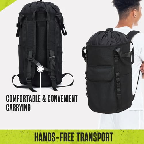Arborist Rope Bag, 35L Tree Climbing Rope Bag, Arborist Equipment Bucket Backpack, Arborist Gear Carrier Bag with Side Pockets, Tough Rock Climbing Backpack, Rock and Tree Climbing Gear - color: Blue