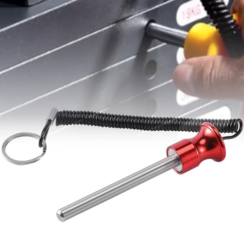 Gym Pin, Universal Aluminum Alloy Weight Stack Pin with Pull Rope for Fitness Equipment Pin Training - color: Blue 10*125mm