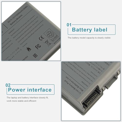 Fancy Buying New Laptop Battery for Dell Latitude D600 D505 D610 D520 D500 D510 D530 / 600M, fits P/N C1295 6Y270 3R305 - size: 7.28*2.8*0.94inch D600