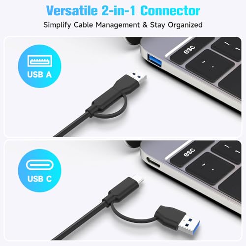 RSHTECH USB 3.0/USB C Switch 2 Computers Share 4 USB Devices, RSH-A201R | USB Switcher Selector with 4 USB 3.0 Data Ports(3 USB-A+1 USB-C), 2 Cables and Controller for Keyboard, Mouse and Printer - size: 4 Ports USB Switch