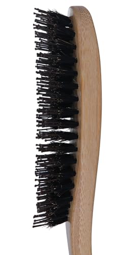PERFEHAIR Boar Bristle Hair Brush, Bamboo Handle Mini Brush, 7.5 in | Dual boar + nylon bristles · 65g bamboo handle · 7.5 x 1.6 in · smooths thick, curly, fine hair · for women, men & kids