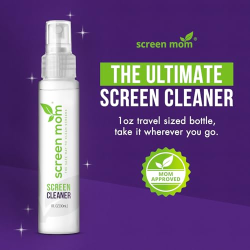 Screen Cleaner Spray 3 Pack-3x1oz for TV, Car, Laptop & Computer | Streak-Free Cleaning, Glass & OLED Safe, Alcohol & Ammonia Free, Includes 3-Microfiber Cloths, Removes Fingerprints & Smudges - size: 1oz Pack of 3