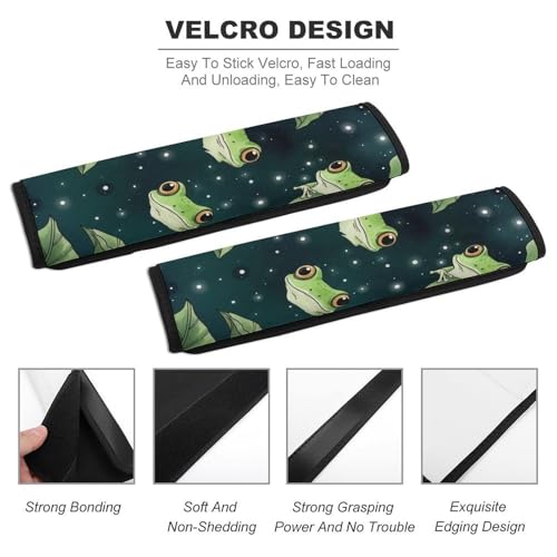 Universal Soft and Comfortable Green Frogs Leaf Seat Belt Shoulder Pad for Kids, Most Cars, 1 Pair Seat Belt Covers Cushion Anti-Slip Pad - color: Pattern 379