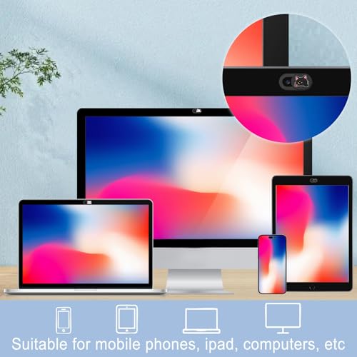 6Pcs 6 Styles Cat Camera Cover Slide Webcam Privacy Cover Cute Cats Design Ultra-Slim Camera Blocker for Laptop Desktop Computer Tablet Phone Notebook Mini PC Accessories Home Office Use - color: Cat