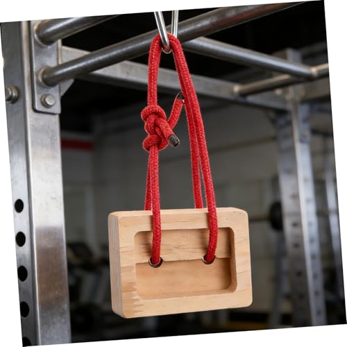 Toyvian Portable Wooden Hangboard Rock Climbing Training Board with Finger Strength Pockets, 2pcs Climbing Hold Set for Bouldering and Grip Workout