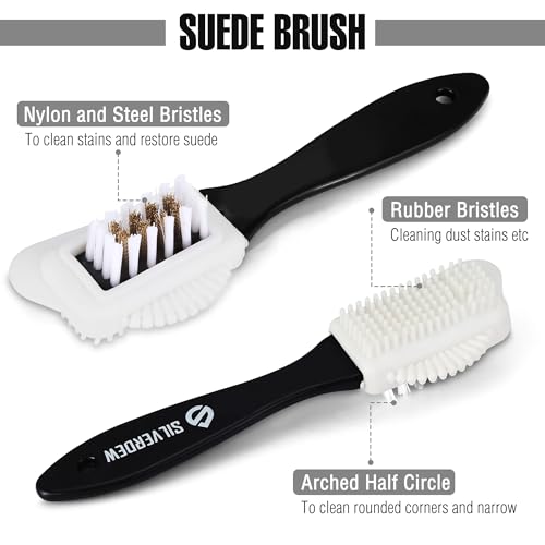 7PCS Shoe Cleaning Kit | 2 Bottles Cleaner, Deodorizer, Protector, 2 Brushes, Microfiber Towel, For Sneaker, Leather, Nubuck, Suede, Mesh & Canva