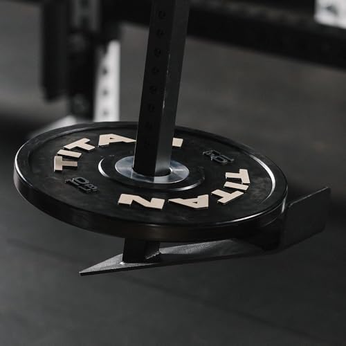 Titan Fitness Eccentric Hooks, Fully Adjustable 20" - 35" Steel Hook Barbell Attachment, Overload Lifting for Explosiveness, Fits Olympic-Sized Weight Plates, Weight Releasers - style: Hook Extensions