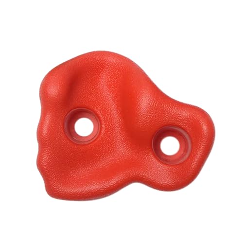 10PCS Rock Climbing Holds, PE Ergonomic Design with Rock Texture for Indoor Outdoor Climbing Wall, Includes Screws and Wrench Tools - color: Red