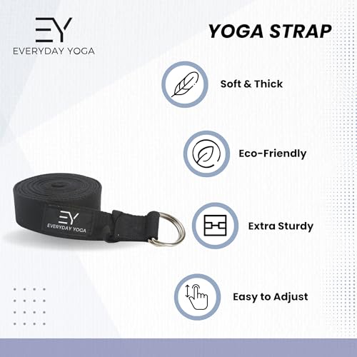 Everyday Yoga Strap with Metal D-Ring - Durable Stretching Strap for Yoga, Pilates, Flexibility & Physical Therapy (6ft, 8ft, 10ft) - color: Lilac, size: 10 Foot