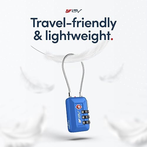TSA Accepted Luggage Travel Lock, Set-Your-Own Combination Lock for School Gym Locker, Luggage Suitcase Baggage Locks, Filing Cabinets, Toolbox, Case (Blue, 1 Pack) - color: Blue 1-Pack