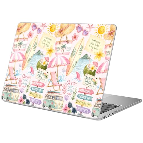 Compatible with MacBook Pro 13 inch Case Cute Sea Beach Bus | M2 2025, 2024-2016 A2338 M1 A2251 A2289 A2159 A1989 A1708 A1706 | Vacation Protective Hard Shell Matte Cover for Mac Pro 13 - color: Beach B, size: MacBook Pro 13 inch