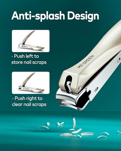 MR.GREEN 3pcs Nail Clippers Set, Anti Splash Excellent Quality Nail Cutter | German Stainless Steel, 2 Nail Clippers+Nano File, Unique Catcher, Exquisite Leather Case, for Men Women Home Travel Gift - color: Luxury Orange Brown