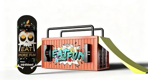 Lently Wood Fingerboards+Truck Set, 100mmL*30mm Mini Fingerboards and Multifunctional deformable Container (Poison) - color: Poison
