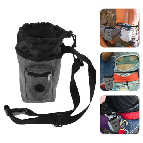 Anti-Slip Climbing Chalk Bag with Zippered Storage Pocket Oxford Cloth Chalk Pouch for Rock Climbing Mountaineering Hiking and Gym Training Lightweight Waist Pack for Sport and