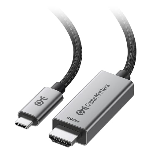 Cable Matters 48Gbps Unidirectional USB C to HDMI 2.1 Cable, 3ft | 4K@240Hz / 8K@60Hz HDR, for macOS and Windows, No Firmware Update Needed, Thunderbolt to HDMI 2.1 - size: 3 Feet