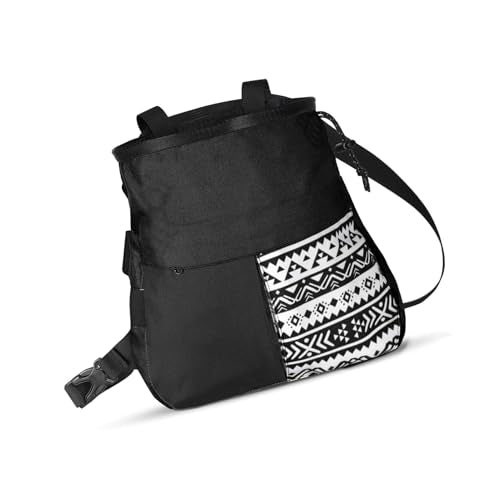 Keenso Mountaineering Chalk Bag Large Capacity Bouldering Chalk Bag Holds 700g Powder Wide Mouth Opening Dual Carry Points Front Pocket for Climbing Training Outdoor Sports - size: Large Black