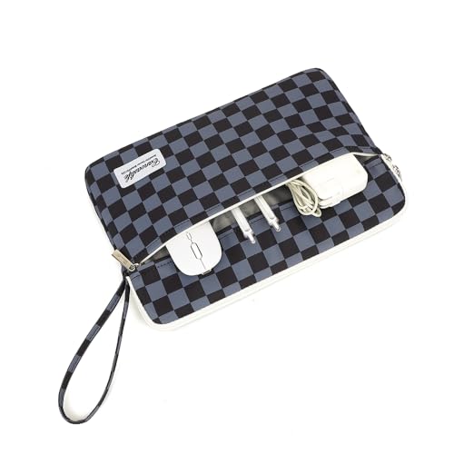 Canvaslife Laptop Sleeve Case Cover with Pocket for MacBook Pro 14 inch and 14 inch-14.4 inch HP, Lenovo, Dell, ASUS, Acer Notebook Computer (Black Checker) - color: New Black Checker, size: 14 inch / 14.0 inch