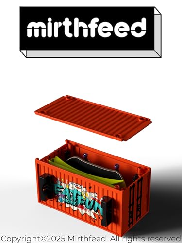 32mm Pro Fingerboard Complete Set | Bearing Wheels | 5 Ply Maple Deck | Anti Skid Grip Tape | Complimentary Tool | Concave Shape - color: Fun Box H : Hangry Kitty