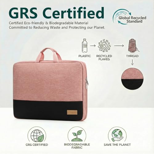 bagasin 13.3 Inch Laptop Sleeve Case TSA Friendly | Laptop bag fits MacBook Pro 14, Water-resistant - color: Pink, size: 13-13.3