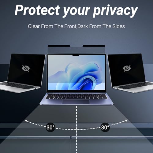 Magnetic Privacy Screen Protector for 15.6 Inch 16:9 Aspect Ratio Screen Anti-Spy, Anti-Glare, Anti-Blue Light Protection, Enhanced Screen Clarity & Scratch Guard - size: 15.6 inch