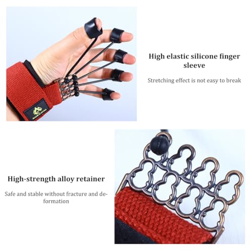Finger Stretcher Exerciser 60LB Finger Extensor Trainer Finger Resistance Band Finger Strengthener for Hand Red 18x5 cm, Finger Exerciser