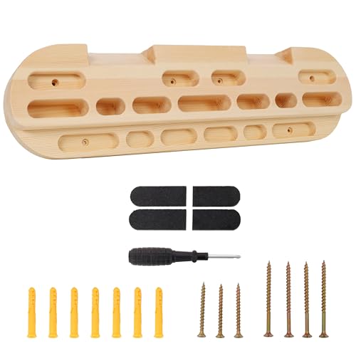 2 PCS Hangboard Rock Climbing, Wooden Climbing Hangboard with Rope, Training Finger Grip for Indoor Outdoor Home - style: Fingerboard