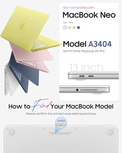Fintie Case for MacBook Neo 13 Inch A3404 2026, Crystal Formula | Snap-On Hard Shell Cover, Ultra-Thin, Slim Fit, Lightweight - color: Crystal Formula