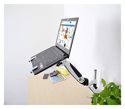 GST112-LP10 Hole Clamp Full Motion Aluminum Strong Gas Spring Dual Arm Laptop Desktop Mount Swivel Stand Notebook Tray(DL-GST112C-LP60) - color: DL-GST112C-LP60