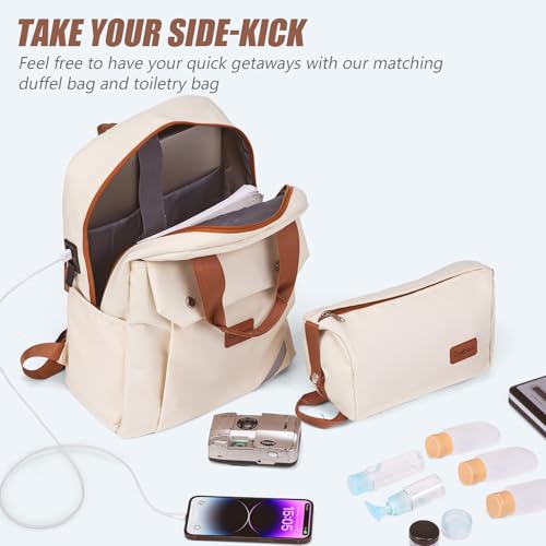 Cosbarn Carry On Luggage,3 Piece Suitcase Set,22x14x9 Airline Approved | Lightweight ABS Hardside Luggage, TSA-Approved Lock,Suitcases with 360° Spinner Wheels,20Inch,Matching Backpack,For Men&Women - color: Beige, style: Carry on Luggage With Backpack