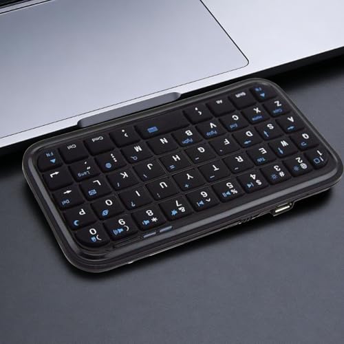 Mini Wireless Bluetooth Keyboard, BT Wired Dual Mode, 300mAh, Silent Slim Design, Compact Keyboard for Phone Tablet Laptop PC, Portable for Travel Home Business (Backlit Black)
