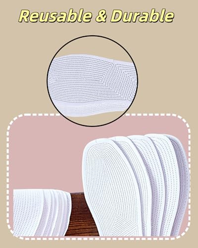 Shoe Insoles for Women 4 Pairs, Breathable Sneaker Insoles Washable Comfort Inserts for Flat Shoes, Boots & Daily Wear (White, 7.5 Women / 6.5 Men) - size: 7.5 Women / 6.5 Men