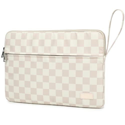Khaki Checkered Laptop Sleeve Case Bag Cover with Pocket for MacBook Pro 16 and 16 inch HP Lenovo Dell ASUS Acer Notebook Computer - color: Khaki Checkered, size: 16 inch