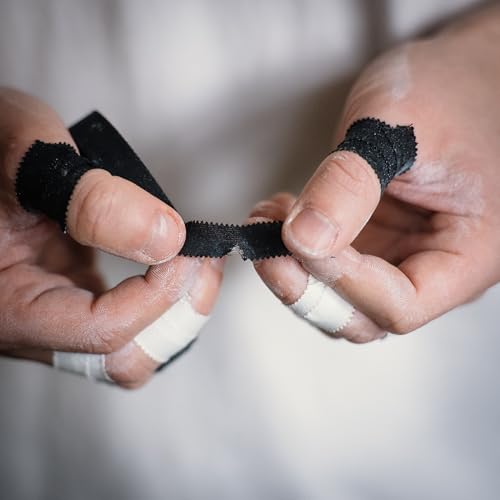 WARM BODY COLD MIND Athletic Finger Tape - 0.5inch x 33ft - Sport Tape for Fingers, Strong Hand Wrap for Crossfit, Weightlifting, Jiu Jitsu, Rock Climbing - color: 3 Rolls Black (33ft)
