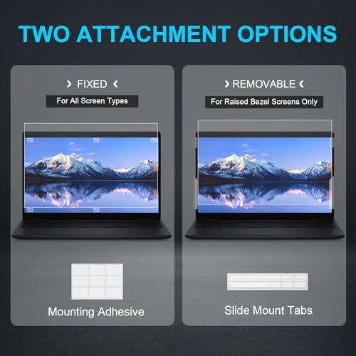 17 Inch Privacy Screen Filter for Laptop, 16:9 Aspect Ratio, Anti-Glare and Blue Light Blocking, Matte/Glossy Double-Sided