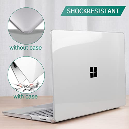 Mektron 2023 Microsoft Surface Laptop GO 3 Case 12.4" Compatible with Go 2/1 Laptop Cover 2022-2020 Releases Model 1943/2013 Plastic Hard Shell Case with Screen Protector, Crystal Clear - color: Crystal Clear