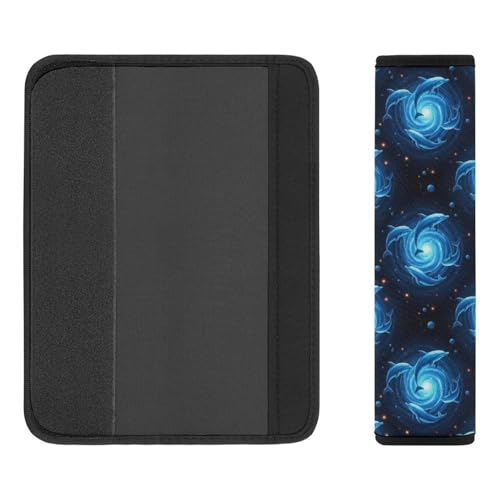2 Pack Outer Space Swirl Ocean Marine Blue Galaxy Dolphin Seat Belt Shoulder Pad Universal Soft and Comfortable Shoulder Protector for Kids, Most Cars, Pressure Relief - color: Pattern 995