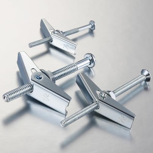 Wensilon (30 pcs) 3/16" Heavy Duty Drywall Anchors and Screws,Toggle Bolts and Wing Nuts Set, Hollow Drywall Anchors Bolts Screws Assortment Kit for Hanging Lamps Heavy Items - size: 3/16" (30 pcs)