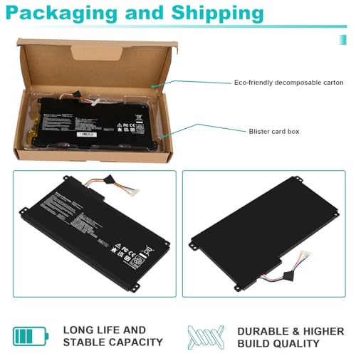 B31N1912 C31N1912 Battery for Asus VivoBook 14 E410M E410MA L410M L410MA E410KA E510MA E510KA F414MA L510MA R522MA E410MA-EK007TS EK087T E410MA-EK991TS E410MA-EK026TS 0B200-03680000 3ICP5/57/80 - size: 7.50*3.86*0.23inch