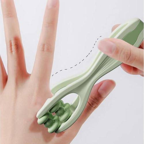 Finger Massager Roller Points Office Massager Double Roller PP Silicone Functional Relief Suitable for Gift Giving Outdoor Occasions, Green - color: Green