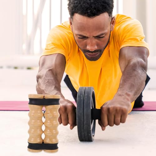 UPKOCH Wooden Handle Elastic Workout Bands 2pcs Resistance Exercise Stick for Shoulder and Chest Strength Training Joint Rehab Home Gym Core Workouts